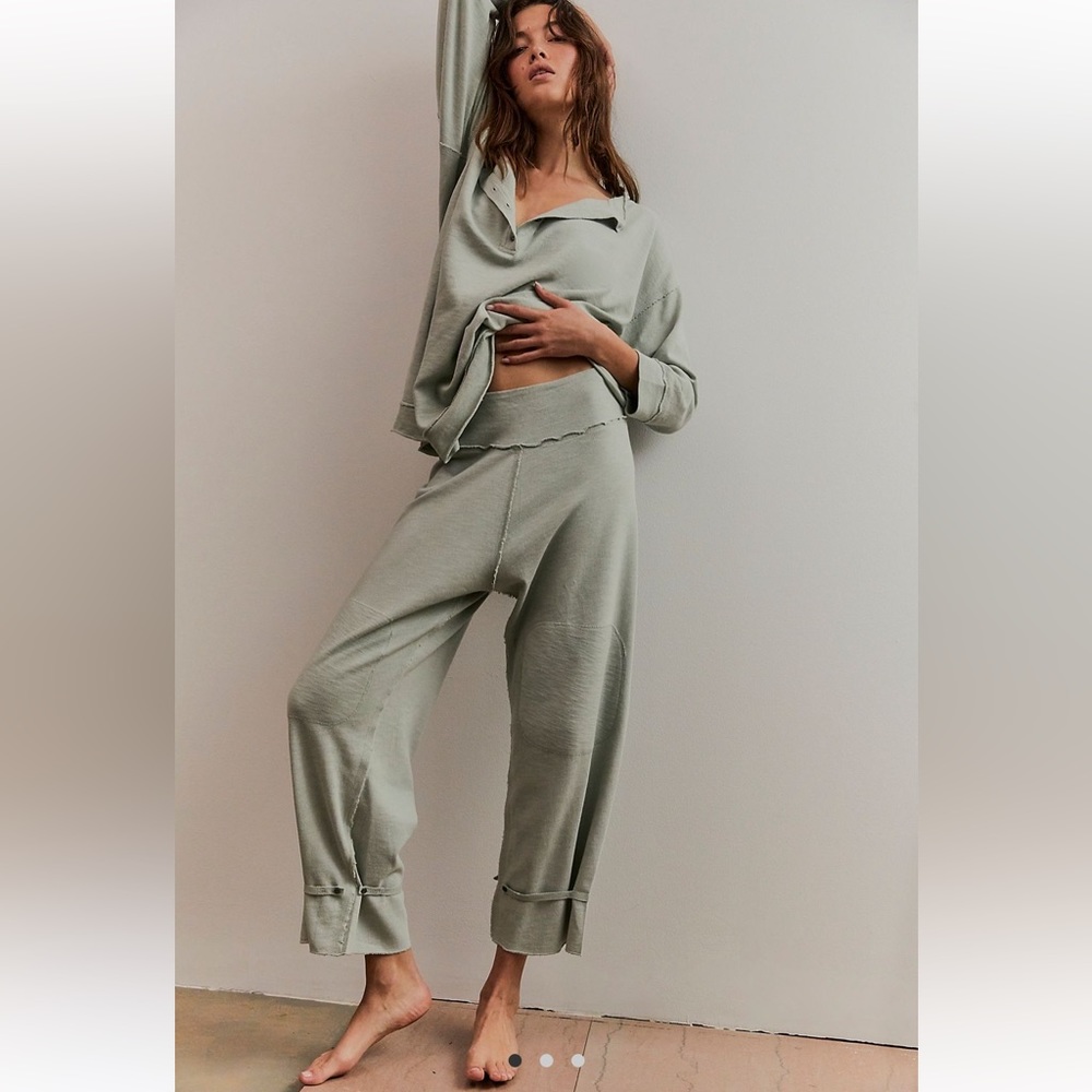 Freepeople organic cotton lounge pants blue